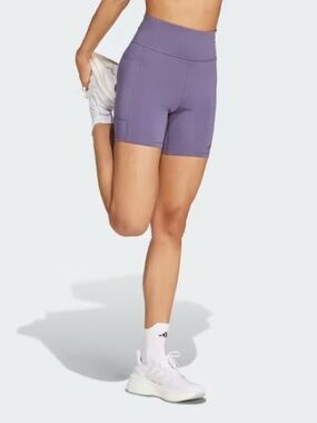Adidas Women’s High-Rise Lavender Training Shorts OWN THE RUN SHORT LEGGINGS